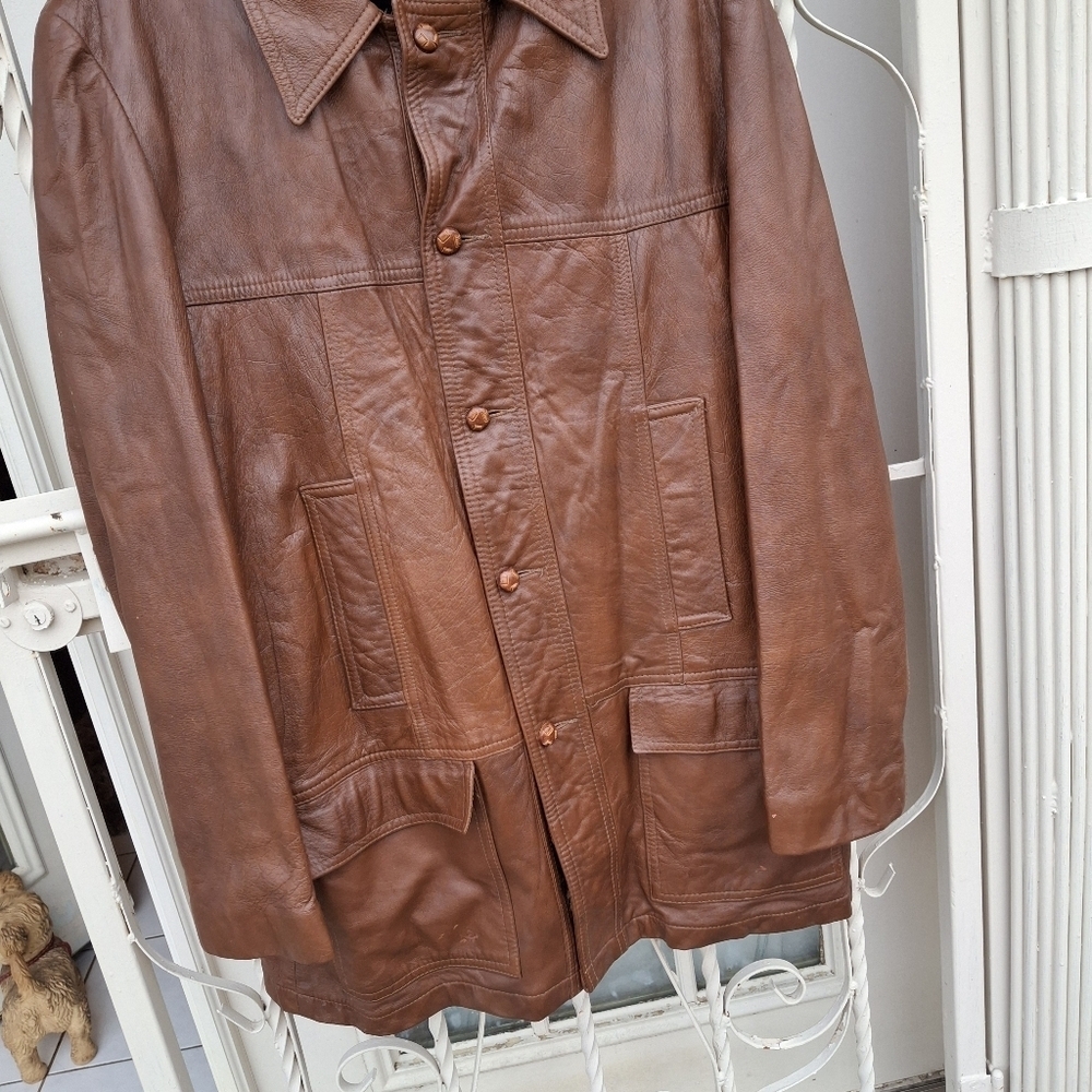 Vintage Cabretta Angel Skin by Grais Leather Vest Lined Jacket Men Size 42L - Picture 4 of 16